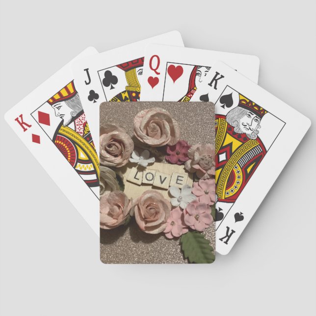 Schöne, elegante Liebe und Glitzer Spielkarten (Rückseite)