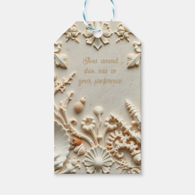 Schöne, elegante Muscheln und Korallen inspiriert Geschenkanhänger (Vorderseite)