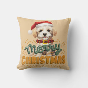 Schöne elegante niedliche Santa Hunde trendige Vin Kissen