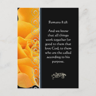 Schöne Elegante Orange Rose Christlich fördern Postkarte