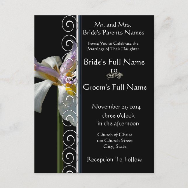 Schöne Elegante Orchid Hochzeit Einladung (Vorderseite)