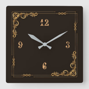 Schöne elegante Vintage Quadratische Wanduhr