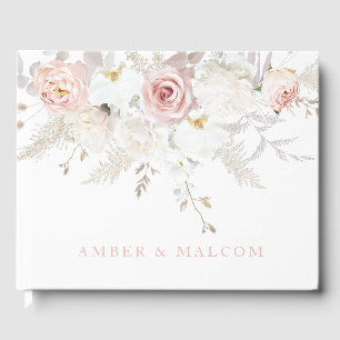 Schöne Eleganz: Blush & White Floral Wedding Gästebuch