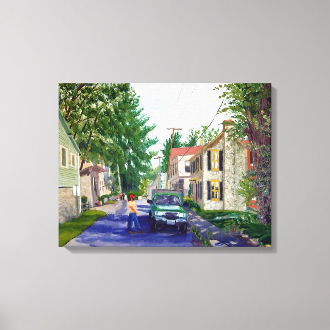 Schöne Elsah Illinois Street Szene Leinwanddruck (Vorderseite)