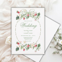 Schöne Erdbeeren Elegante Hochzeitseinladung