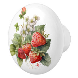 Schöne Erdbeeren Keramikknauf