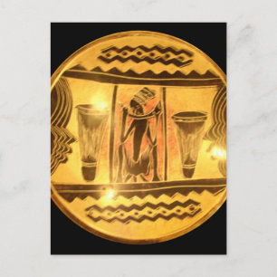 Schöne erstaunliche goldene rote afrikanische Trom Postkarte
