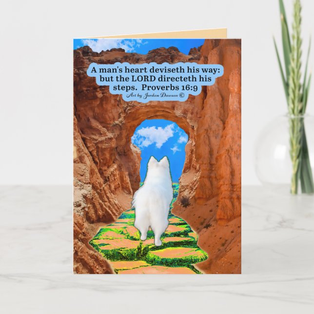 Schöne Eskie Scripture Sprichwörter 16:9 Karte (Vorderseite)