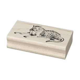 Schöne Etched Snow Leopard Rubber Art Briefmarke Gummistempel