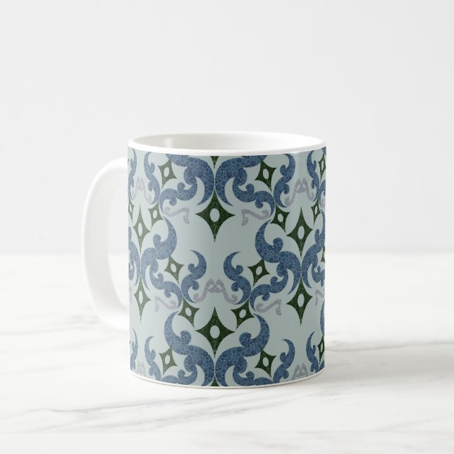 Schöne ethnische Damaskus-Muster-Pointillismus Kaffeetasse (Vorderseite Links)