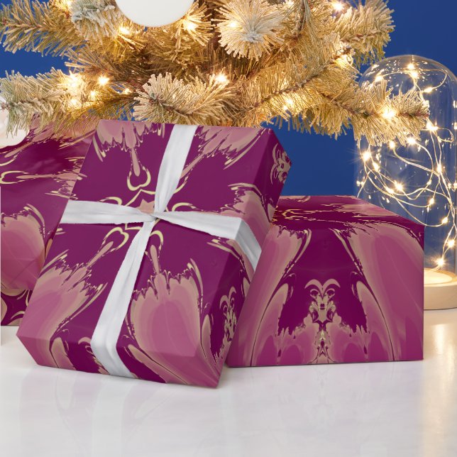 Schöne exotische Blume Lila Schatten Geschenkpapier (Feiertage)