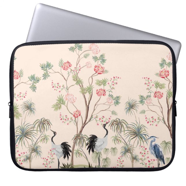 Schöne exotische Chinoiserie Tapete. Handgezeichne Laptopschutzhülle (Vorderseite)