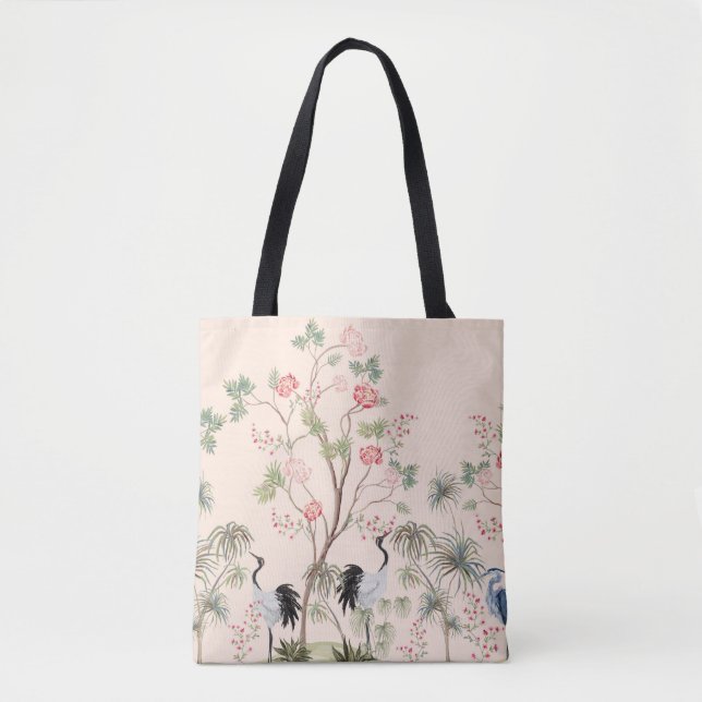 Schöne exotische Chinoiserie Tapete. Handgezeichne Tasche (Vorderseite)