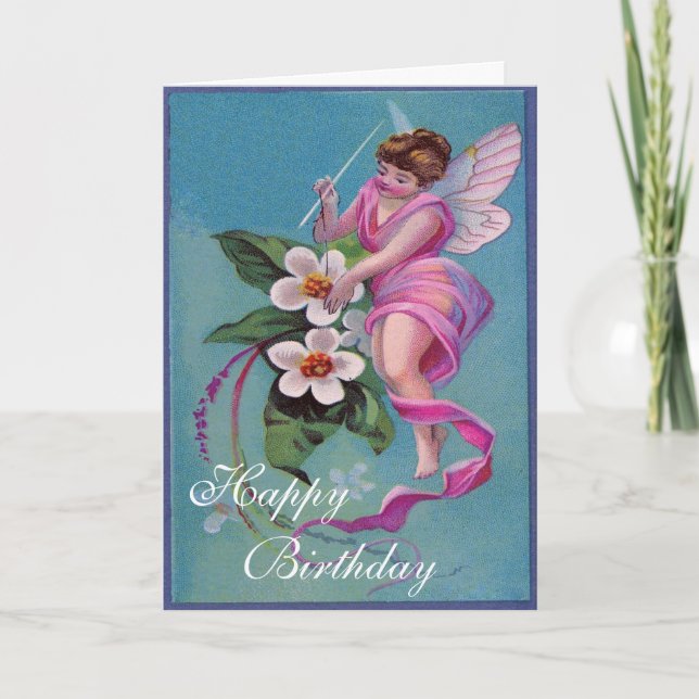 Schöne Fairy Birthday Card Karte (Vorderseite)