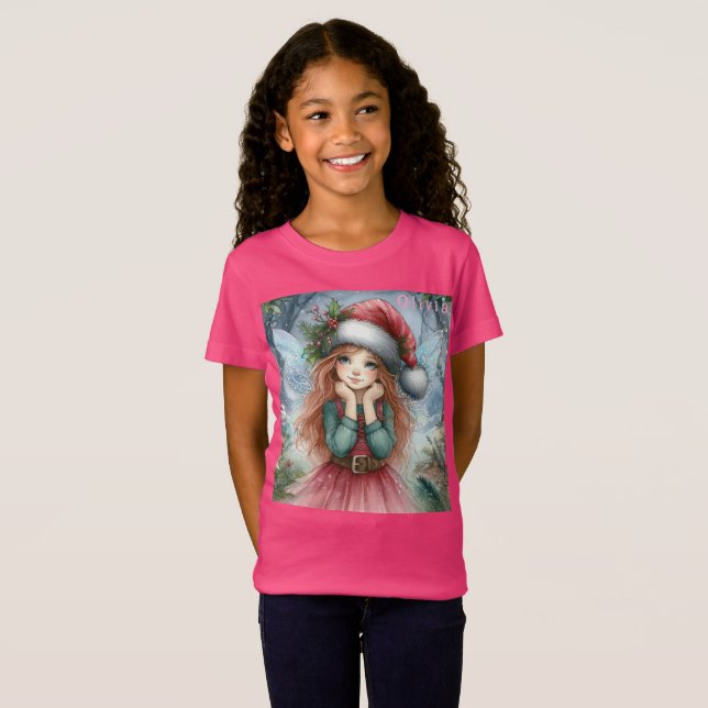 Schöne Fairy Frohe Weihnachten T-Shirt (Vorne ganz)