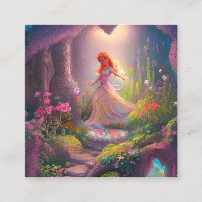 Schöne Fairy Garden Magie Quadratische Visitenkarte (Vorderseite)