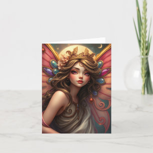 Schöne Fairy-Portrait-Karte Feiertagskarte