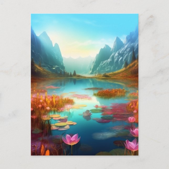 Schöne Fantasie verzaubert Landschaft Postkarte (Vorderseite)