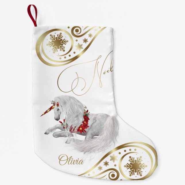 Schöne Fantasie Weihnachten Einhorn Kleines Christ Kleiner Weihnachtsstrumpf (Vorderseite)