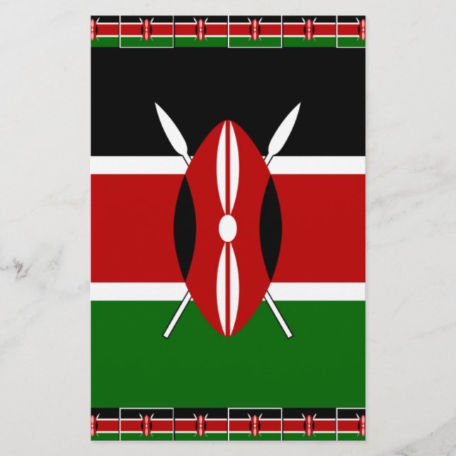 Schöne Fantastische Feminine Kenya Kenyan Fahnen Briefpapier (Vorderseite)