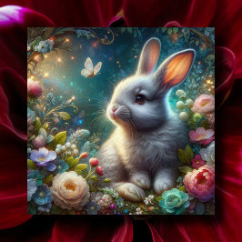 Schöne Fantasy Art Whimsisches Kaninchen Ostern Feiertagskarte