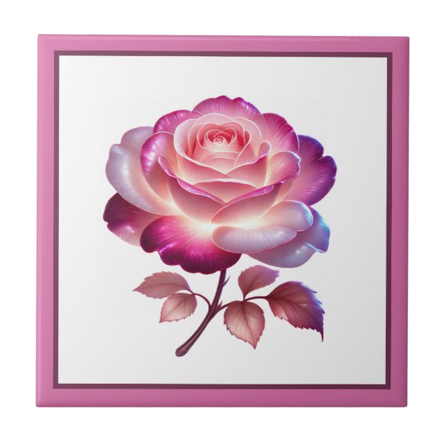 Schöne Fantasy-Rosenliebhaber  Fliese (Vorderseite)