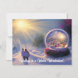 Schöne Fantasy Snow Globe Flat Holiday Card Feiertagskarte