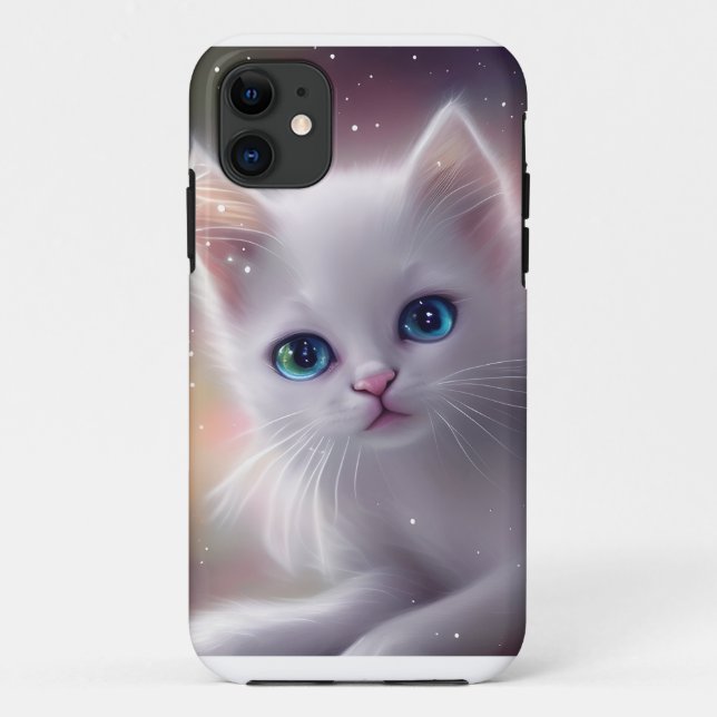 Schöne Fantasy White Fluffy Cat Case-Mate iPhone Hülle (Rückseite)