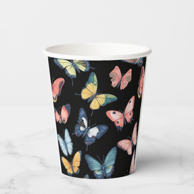 Schöne Farbdrucke Pappbecher (Rückseite)