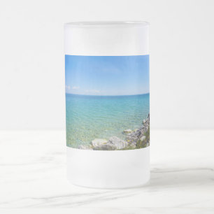 Schöne Farben des Huron-Sees Mattglas Bierglas