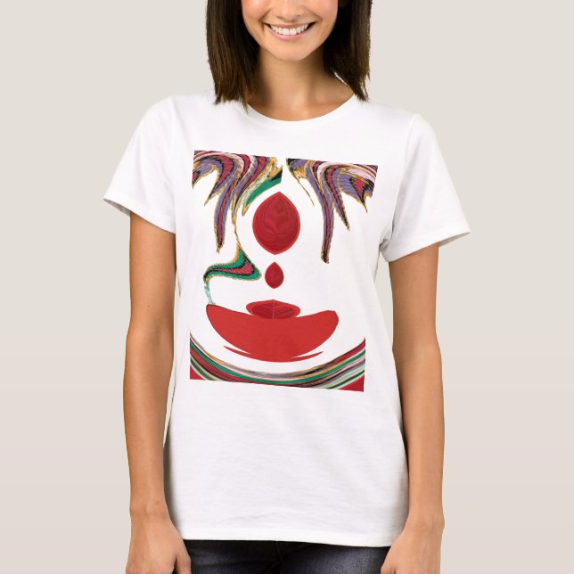 Schöne Farben in Rot, Weiß, Lila, Grün T-Shirt (Vorderseite)