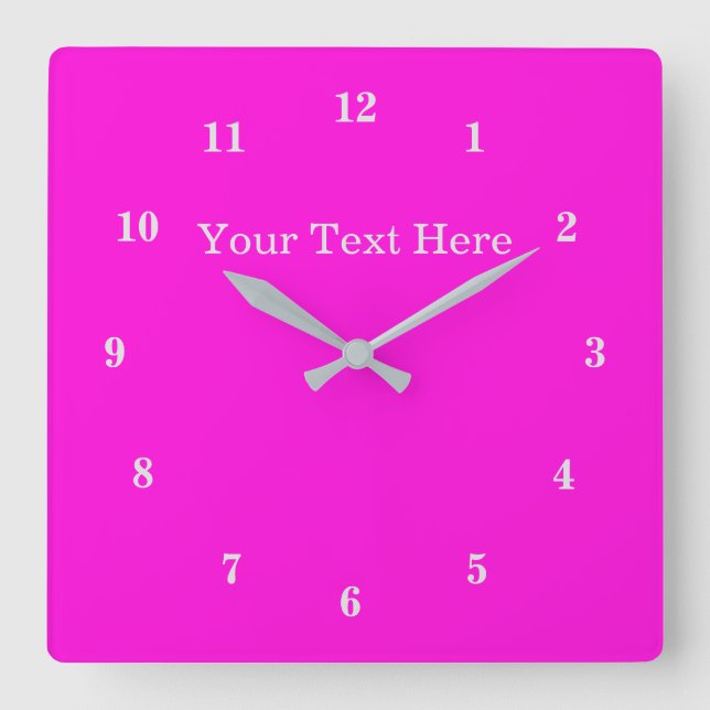 Schöne Farben - individuell einstellbar - Rosa Quadratische Wanduhr (Vorderseite)