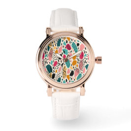 Schöne Farben Moderne Tierdrucke Armbanduhr