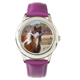 Schöne Farben-Pferdekinderuhr Armbanduhr