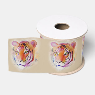 Schöne Farben Tiger Wasserfarbe Malerei Ripsband