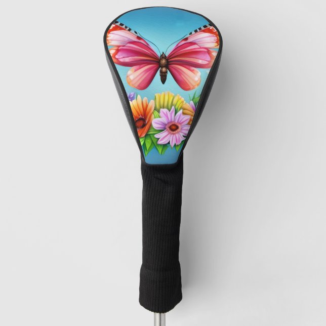 Schöne Farbenblende und Blume Golf Headcover (Vorderseite)