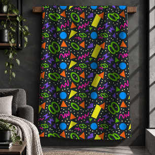 Schöne farbenfrohe abstrakte Neon-Formen-Decke Sherpadecke