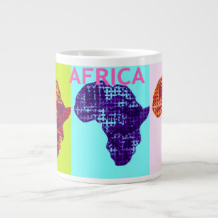 Schöne farbenfrohe Afrikakontinentkarte Pop-Art Jumbo-Tasse