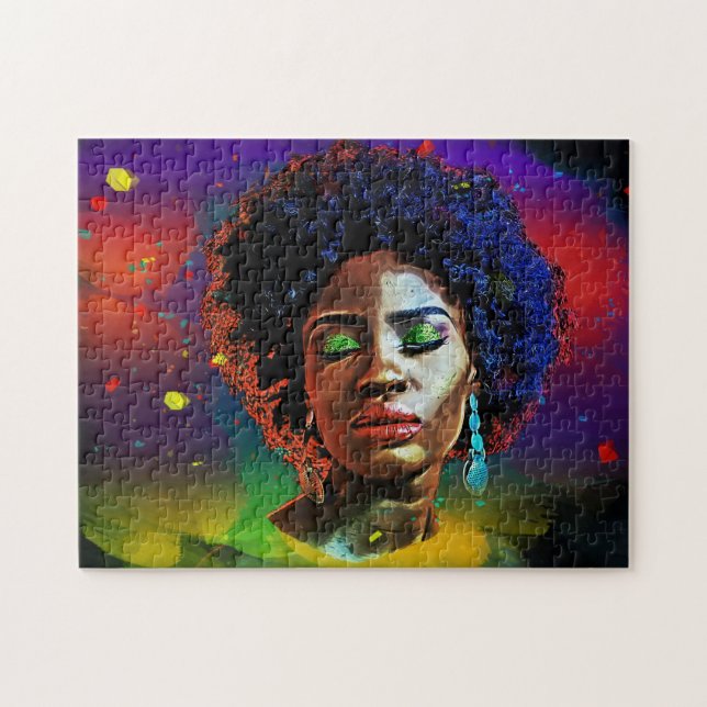 Schöne farbenfrohe afrikanische Lady w/Afro (Horizontal)