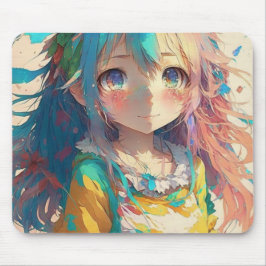 Schöne farbenfrohe Anime Girl haben einen schönen  Mousepad