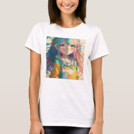 Schöne farbenfrohe Anime Girl T-Shirt