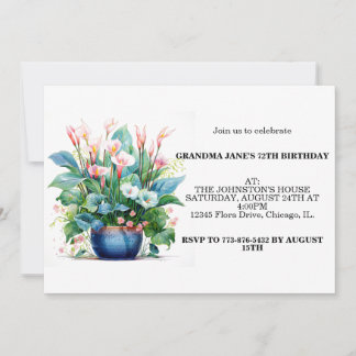 Schöne farbenfrohe Blume Geburtstagsparty Einladung