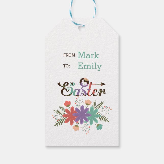 Schöne farbenfrohe Blume und sonnig Geschenkanhänger (Rückseite)