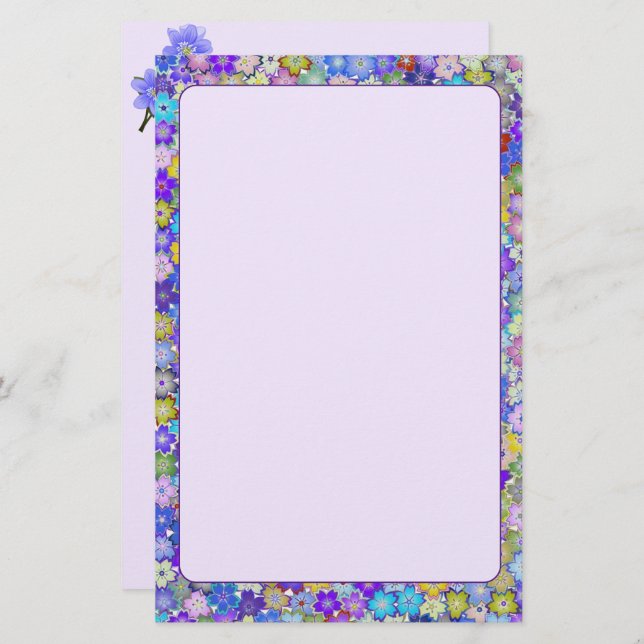 Schöne farbenfrohe Blumenstationäre Briefpapier (Vorne/Hinten)