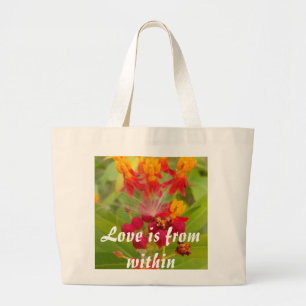 Schöne, farbenfrohe Blüte mit Milkweed Art Printin Jumbo Stoffbeutel