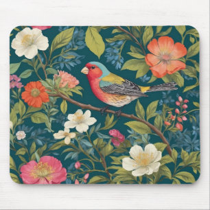 Schöne farbenfrohe Finch Bird Botanisch Mousepad