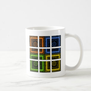 Schöne, farbenfrohe, geometrische Streifen Kaffeetasse