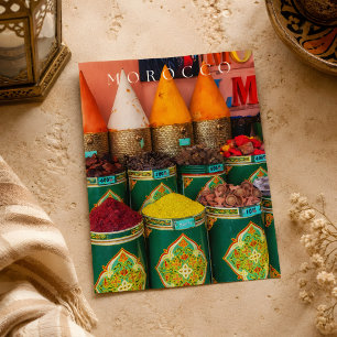 Schöne, farbenfrohe Gewürze von Marrakesch Postkarte