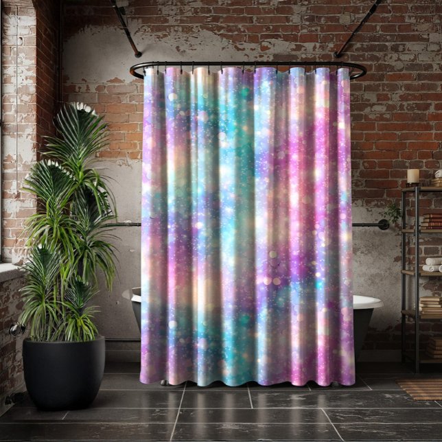 Schöne farbenfrohe glitzernde Hintergrund Duschvorhang (Von Creator hochgeladen)