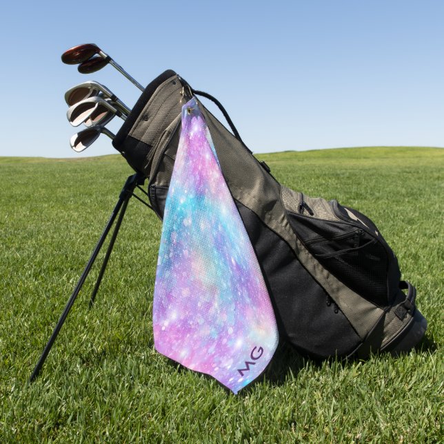 Schöne farbenfrohe glitzernde Hintergrund Golfhandtuch (Gras)